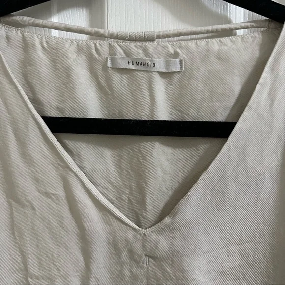 HUMANOID Women’s Short Sleeve Blouse Top Stone color size Medium ANTHROPOLOGIE - Picture 2 of 6